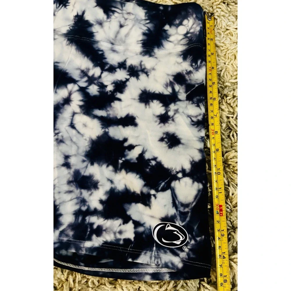 Women's Victoria's Secret PINK Yoga Tie Dye Penn State Shorts‎ Blue White Medium - Picture 6 of 7